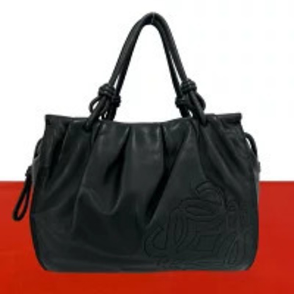 Loewe Anagram Nappa Leather Hobo Shoulder Bag Black
